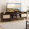 Costway Wooden TV Stand for TVs up to 65" with Storage Adjustable Shelf & Sliding Doors Walnut
